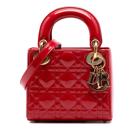 Lady Dior Bag Cannage Quilt Patent Mini