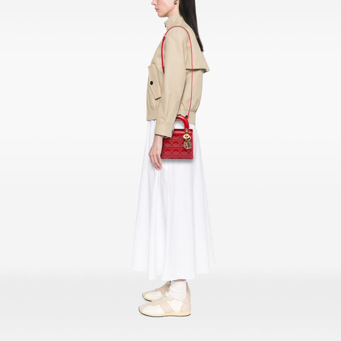 Lady Dior Bag Cannage Quilt Patent Mini