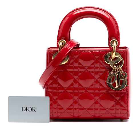 Lady Dior Bag Cannage Quilt Patent Mini