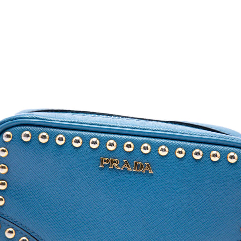 Zip Crossbody Bag Studded Vernice Saffiano Leather Mini