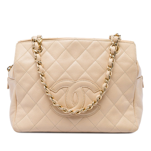 Petite Timeless Tote Quilted Caviar