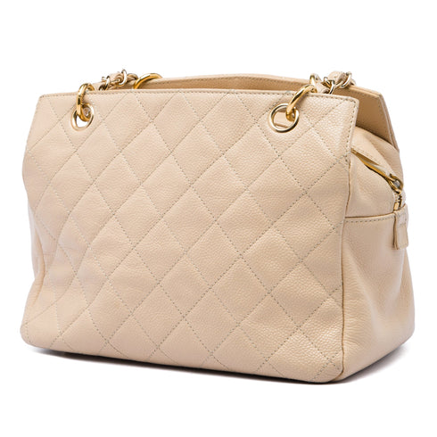 Petite Timeless Tote Quilted Caviar