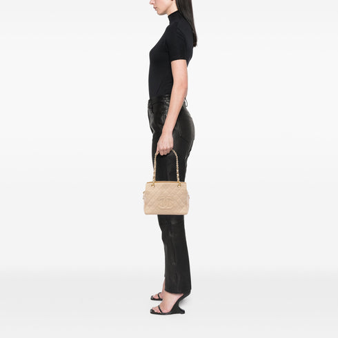 Petite Timeless Tote Quilted Caviar