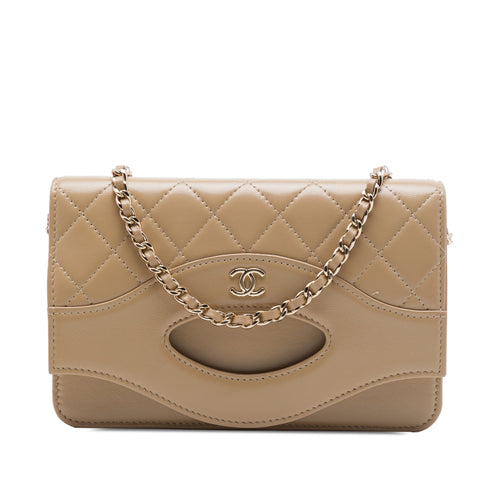 31 Shopping Bag Clutch with Chain Quilted Lambskin Small