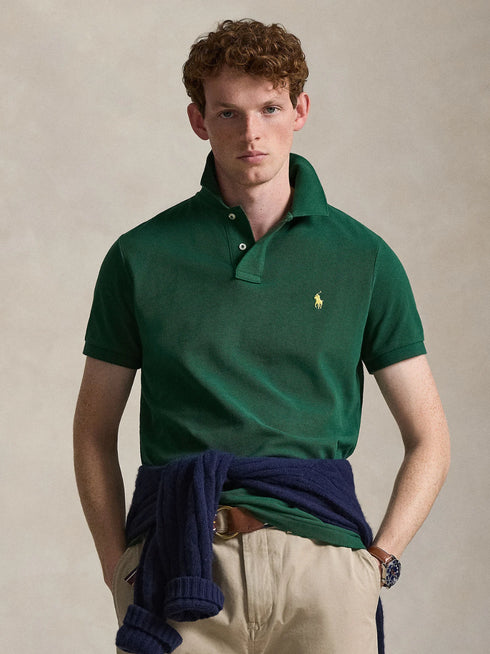 RALPH LAUREN Slim Fit Mesh Polo Shirt Green