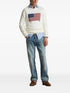 RALPH LAUREN Flag Cotton Crewneck Jumper Cream White