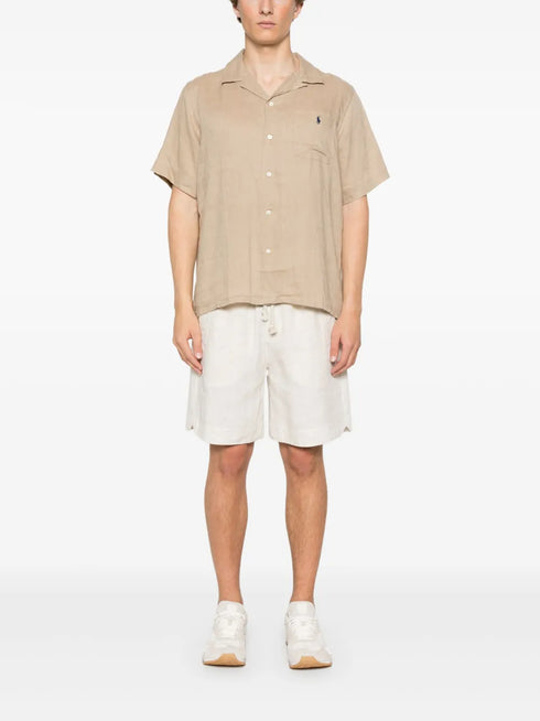 RALPH LAUREN Linen Classic Fit Shirt Beige