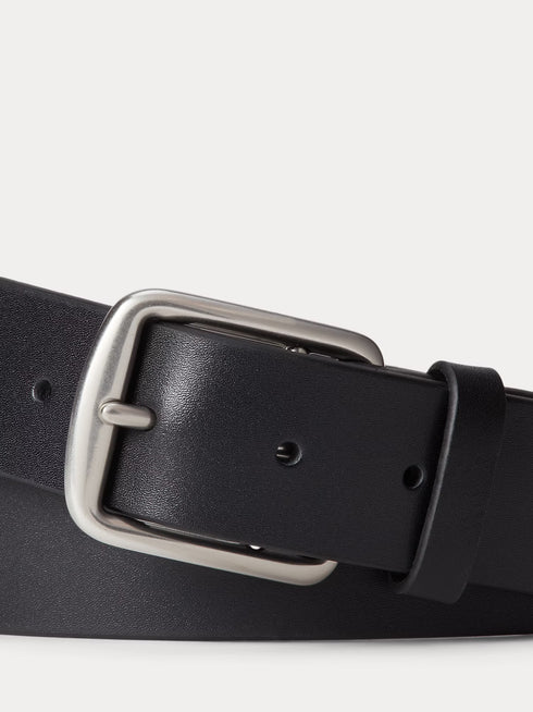 RALPH LAUREN Signature Pony Leather Belt Black