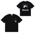 Rhude T-shirts Moonlight Blue Printed Cotton Casual Short Sleeve Men and Women
