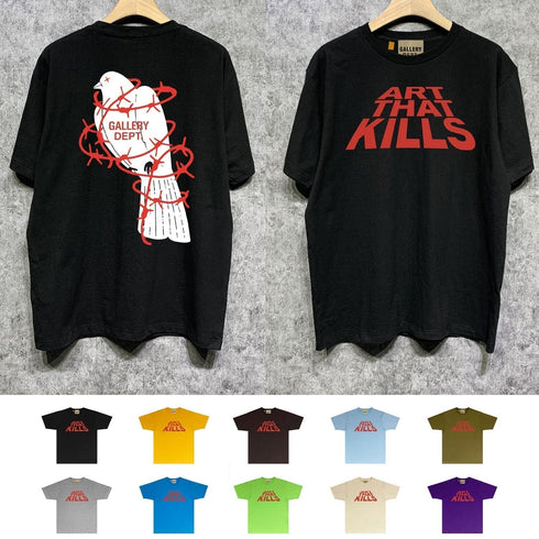 Gallery Dept T Shirt Retro Printed Loose Short-Sleeved Shirt