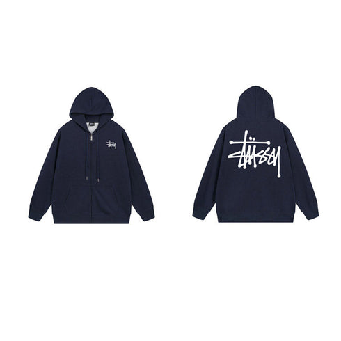 Stussy Hoodie Zip-Up Cardigan Fleece Hooded Sweater