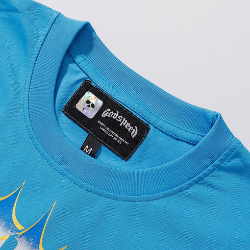 Godspeed T-shirts Beach Road Racing Printed Cotton Casual Short Sleeves Men and Women