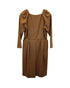 Women's Jil Sander Puff Sleeve Knee Length in Brown Wool