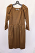 Women's Jil Sander Puff Sleeve Knee Length in Brown Wool