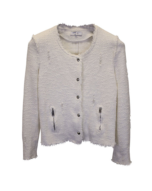 Women's Iro Agnette Tweed Jacket in White Cotton