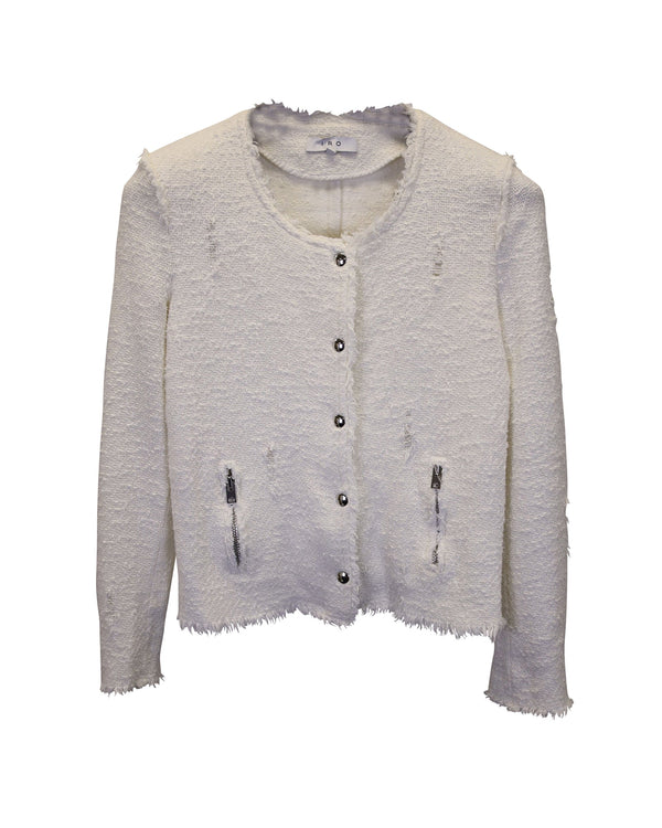 Women's Iro Agnette Tweed Jacket in White Cotton