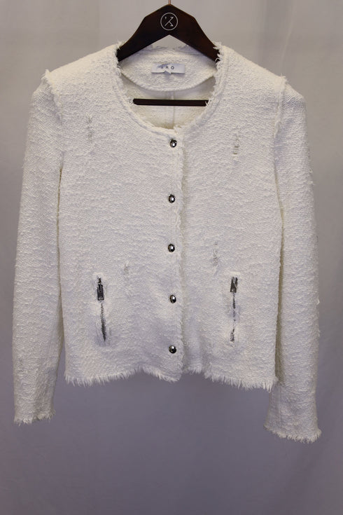 Women's Iro Agnette Tweed Jacket in White Cotton