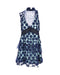 Women's Self-Portrait Sleeveless Ruffled Dress in Blue Polyester