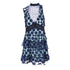 Women's Self-Portrait Sleeveless Ruffled Dress in Blue Polyester