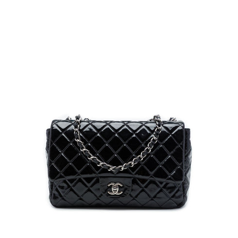 Vintage Classic Single Flap Bag Quilted Patent Jumbo