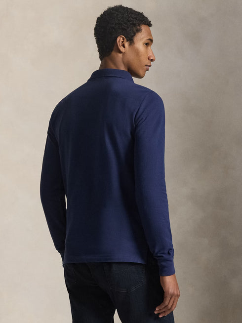 RALPH LAUREN Slim Fit Mesh Long-Sleeve Polo Newport Navy