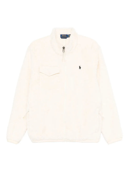 RALPH LAUREN Long Sleeved Full Zip Sweater Cream