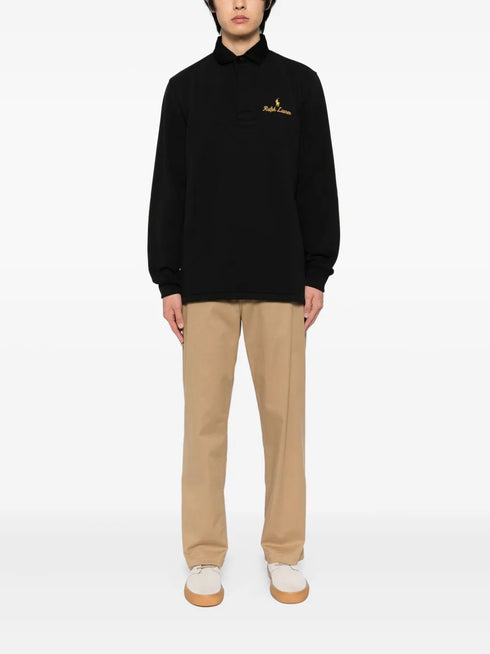 RALPH LAUREN Long Sleeved Rugby Sweatshirt Black