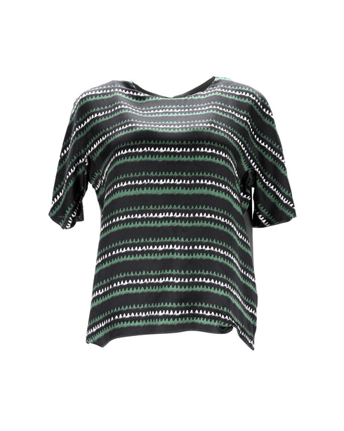 Women's Kenzo Printed T-Shirt in Green Silk