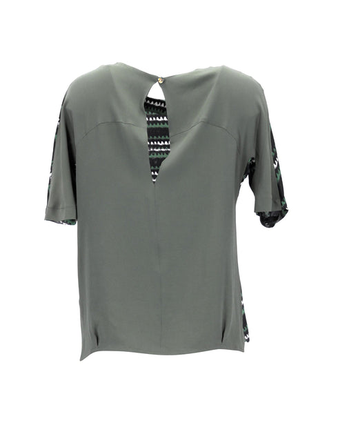 Women's Kenzo Printed T-Shirt in Green Silk