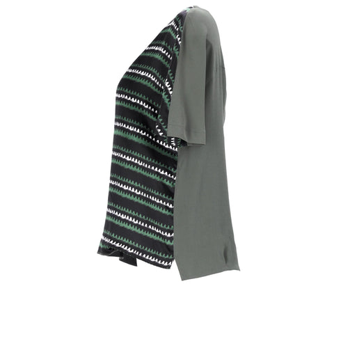 Women's Kenzo Printed T-Shirt in Green Silk