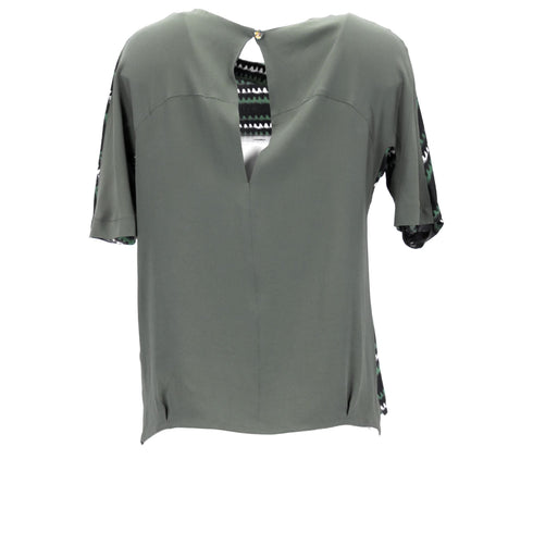 Women's Kenzo Printed T-Shirt in Green Silk