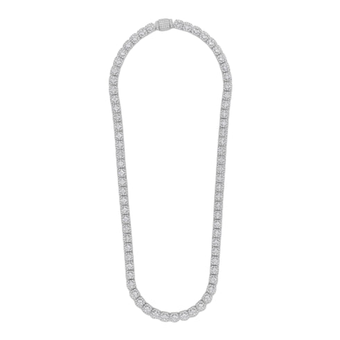 Clustered Tennis Chain (Silver) - 8mm