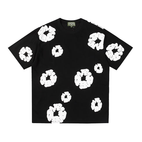 Denim Tears Outfit:T-shirt/Shorts (Separate Purchase Options) Puff Print Short Sleeve T-shirt Loose Couple Shorts Suit