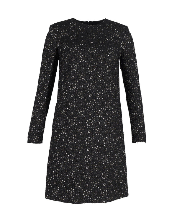 Women's Escada Dehrea Metallic Jacquard Dress in Black Polyester