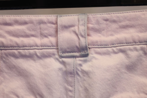 Women's Iro High-Waist Pleated Tapered Pants in Pink Cotton Denim