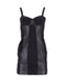Women's Joseph Panel Corset Dress in Black Wool and Leather