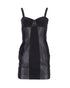 Women's Joseph Panel Corset Dress in Black Wool and Leather