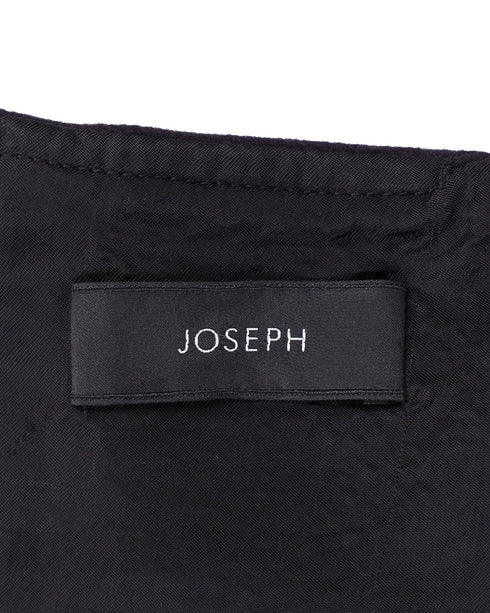 Women's Joseph Panel Corset Dress in Black Wool and Leather