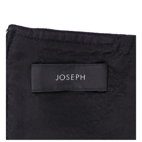 Women's Joseph Panel Corset Dress in Black Wool and Leather