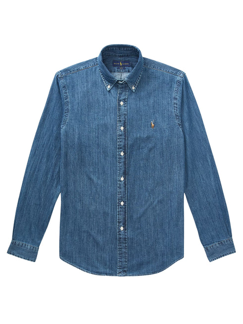 RALPH LAUREN Slim Fit Oxford Shirt Denim