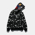 Bathing Ape Hoodie Autumn and Winter Men's Shark Luminous Camouflage Brushed Shark Sweater Men's Hooded Casual Coat