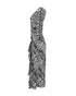 Women's Rixo Rose Open Back Ruffled Maxi Dress in Animal Print Silk