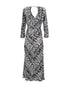 Women's Rixo Rose Open Back Ruffled Maxi Dress in Animal Print Silk