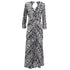 Women's Rixo Rose Open Back Ruffled Maxi Dress in Animal Print Silk