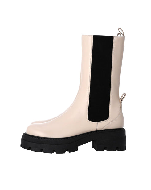 Women's Sergio Rossi Milla Platform Boots in White Leather