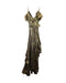 Women's Peter Pilotto V-Neck Ruffled Dress in Gold Silk