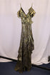 Women's Peter Pilotto V-Neck Ruffled Dress in Gold Silk