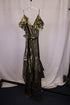 Women's Peter Pilotto V-Neck Ruffled Dress in Gold Silk