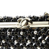 CC Box Minaudiere Metal with Beads and Faux Pearls