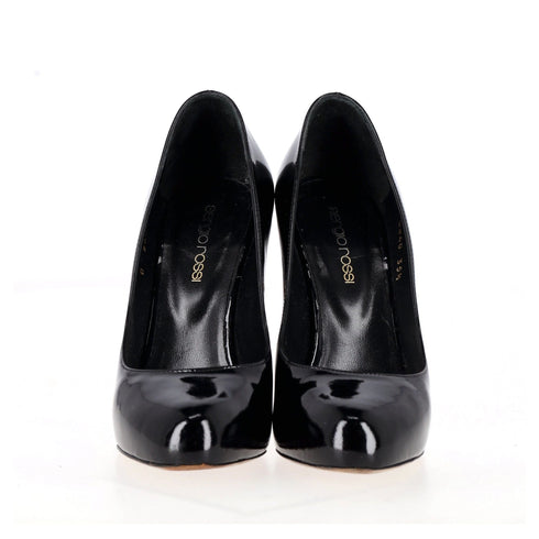 Women's Sergio Rossi High Heel Pumps in Black Patent Leather